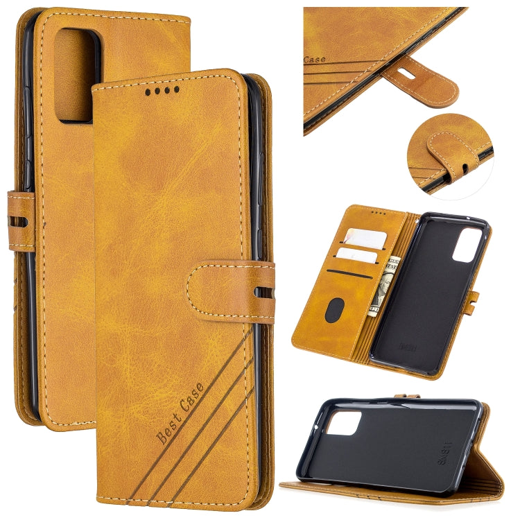 For Samsung Galaxy Note20 Stitching Style 2-Color Cow Texture Horizontal Flip PU Leather Case with Holder & Card Slot & Lanyard