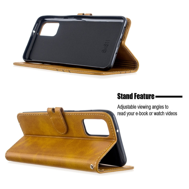For Samsung Galaxy Note20 Stitching Style 2-Color Cow Texture Horizontal Flip PU Leather Case with Holder & Card Slot & Lanyard
