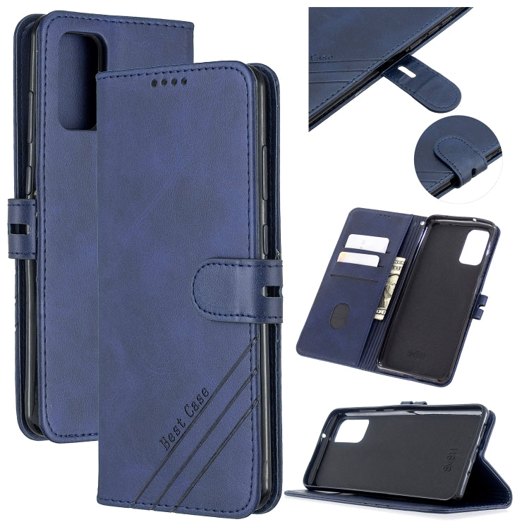 For Samsung Galaxy Note20 Stitching Style 2-Color Cow Texture Horizontal Flip PU Leather Case with Holder & Card Slot & Lanyard