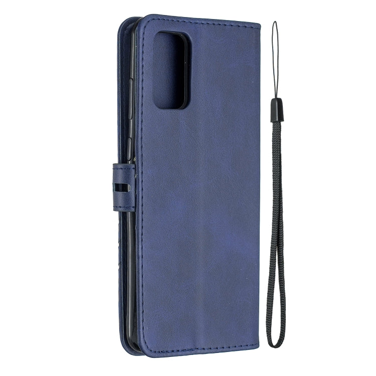 For Samsung Galaxy Note20 Stitching Style 2-Color Cow Texture Horizontal Flip PU Leather Case with Holder & Card Slot & Lanyard