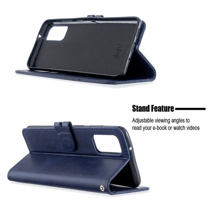 For Samsung Galaxy Note20 Stitching Style 2-Color Cow Texture Horizontal Flip PU Leather Case with Holder & Card Slot & Lanyard