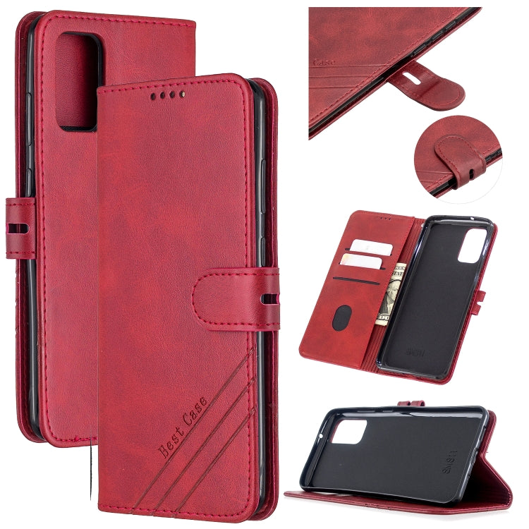For Samsung Galaxy Note20 Stitching Style 2-Color Cow Texture Horizontal Flip PU Leather Case with Holder & Card Slot & Lanyard
