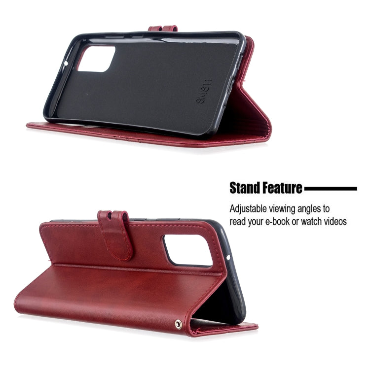 For Samsung Galaxy Note20 Stitching Style 2-Color Cow Texture Horizontal Flip PU Leather Case with Holder & Card Slot & Lanyard