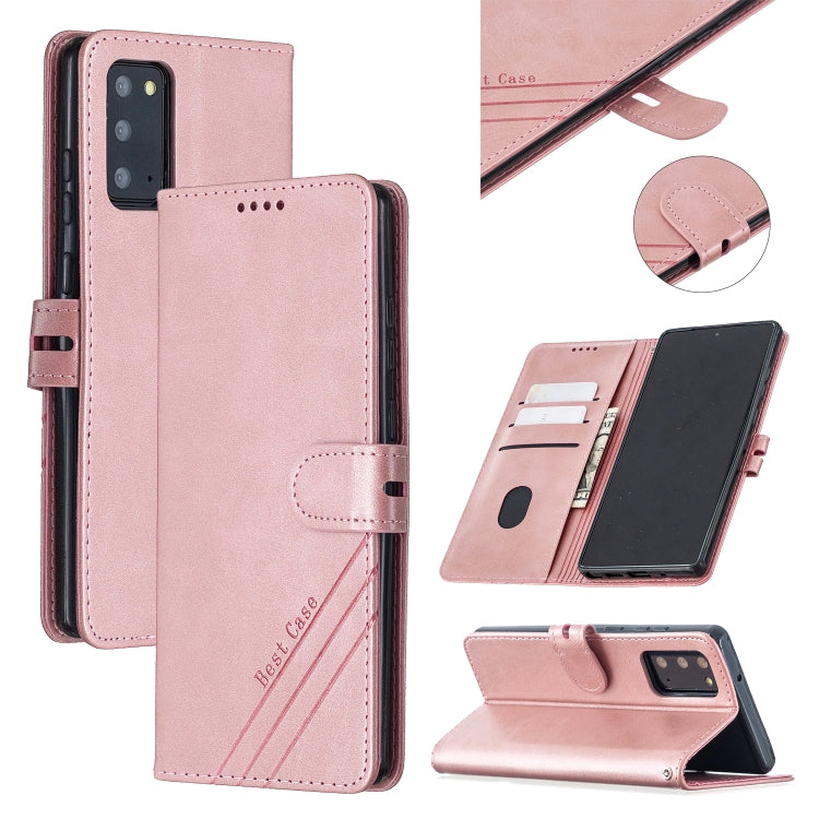 For Samsung Galaxy Note20 Stitching Style 2-Color Cow Texture Horizontal Flip PU Leather Case with Holder & Card Slot & Lanyard
