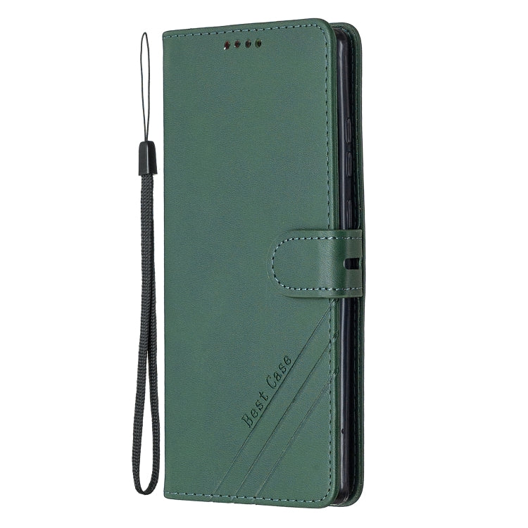 For Samsung Galaxy Note20 Stitching Style 2-Color Cow Texture Horizontal Flip PU Leather Case with Holder & Card Slot & Lanyard