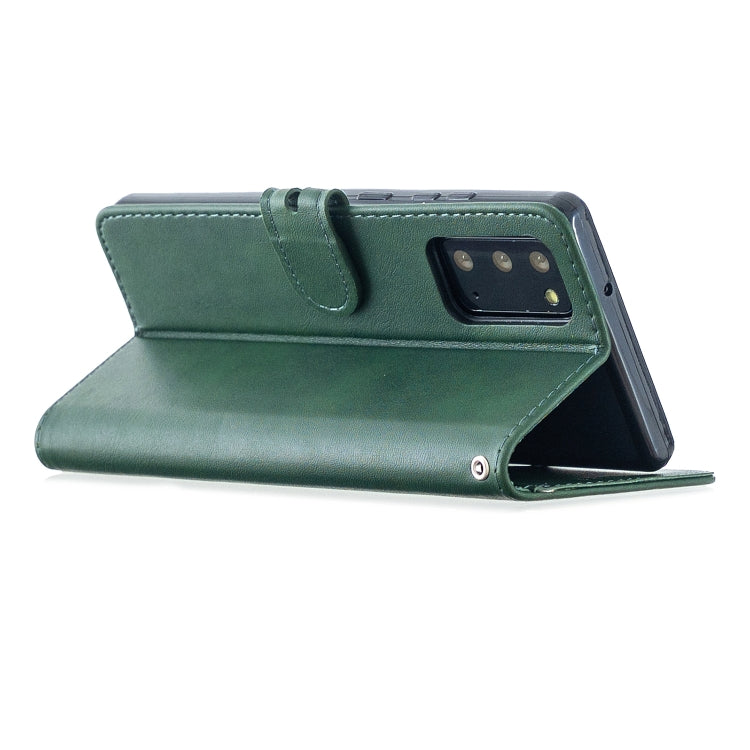 For Samsung Galaxy Note20 Stitching Style 2-Color Cow Texture Horizontal Flip PU Leather Case with Holder & Card Slot & Lanyard