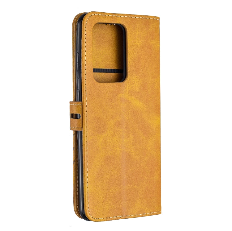 For Samsung Galaxy Note20 Ultra Stitching Style 2-Color Cow Texture Horizontal Flip PU Leather Case with Holder & Card Slot & Lanyard