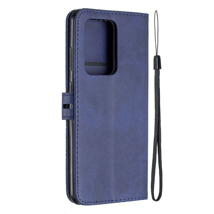 For Samsung Galaxy Note20 Ultra Stitching Style 2-Color Cow Texture Horizontal Flip PU Leather Case with Holder & Card Slot & Lanyard