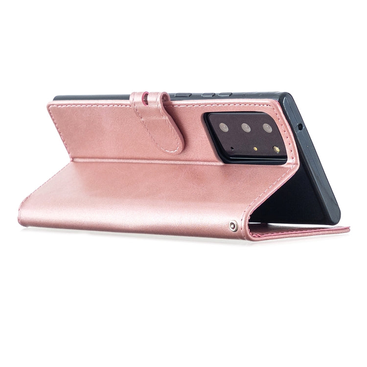 For Samsung Galaxy Note20 Ultra Stitching Style 2-Color Cow Texture Horizontal Flip PU Leather Case with Holder & Card Slot & Lanyard