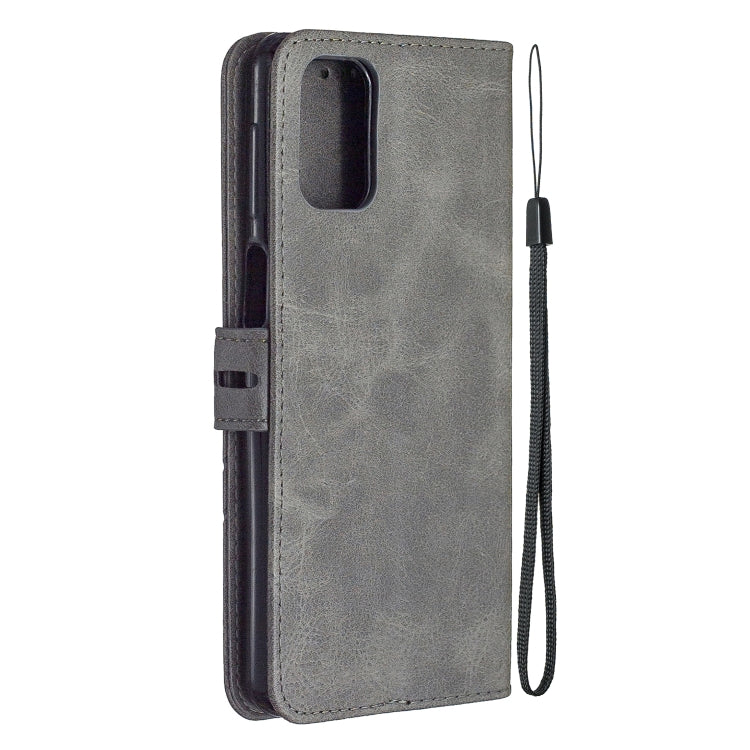 For Samsung Galaxy S20 FE Stitching Style 2-Color Cow Texture Horizontal Flip PU Leather Case with Holder & Card Slot & Lanyard