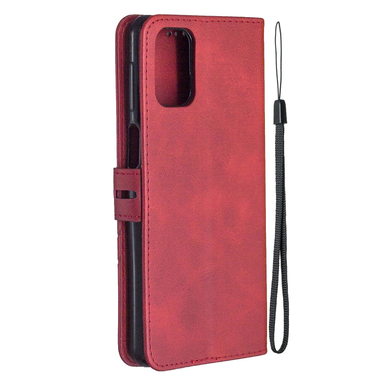 For Samsung Galaxy S20 FE Stitching Style 2-Color Cow Texture Horizontal Flip PU Leather Case with Holder & Card Slot & Lanyard