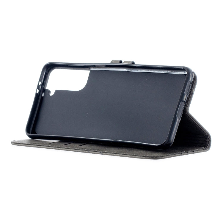 For Samsung Galaxy S21 5G Stitching Style 2-Color Cow Texture Horizontal Flip PU Leather Case with Holder & Card Slot & Lanyard