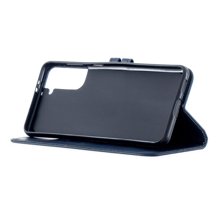 For Samsung Galaxy S21 5G Stitching Style 2-Color Cow Texture Horizontal Flip PU Leather Case with Holder & Card Slot & Lanyard