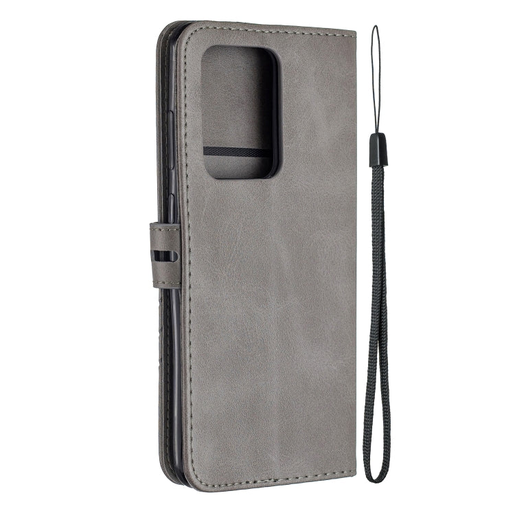 For Samsung Galaxy S21 Ultra 5G Stitching Style 2-Color Cow Texture Horizontal Flip PU Leather Case with Holder & Card Slot & Lanyard