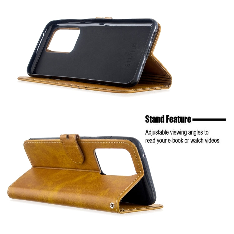For Samsung Galaxy S21 Ultra 5G Stitching Style 2-Color Cow Texture Horizontal Flip PU Leather Case with Holder & Card Slot & Lanyard
