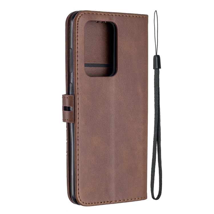 For Samsung Galaxy S21 Ultra 5G Stitching Style 2-Color Cow Texture Horizontal Flip PU Leather Case with Holder & Card Slot & Lanyard