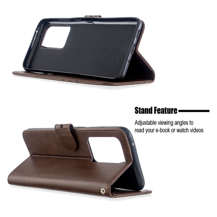 For Samsung Galaxy S21 Ultra 5G Stitching Style 2-Color Cow Texture Horizontal Flip PU Leather Case with Holder & Card Slot & Lanyard