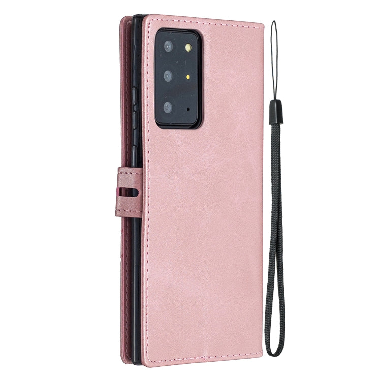 For Samsung Galaxy S21 Ultra 5G Stitching Style 2-Color Cow Texture Horizontal Flip PU Leather Case with Holder & Card Slot & Lanyard