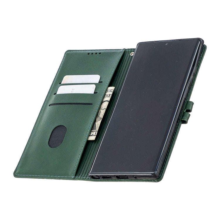 For Samsung Galaxy S21 Ultra 5G Stitching Style 2-Color Cow Texture Horizontal Flip PU Leather Case with Holder & Card Slot & Lanyard