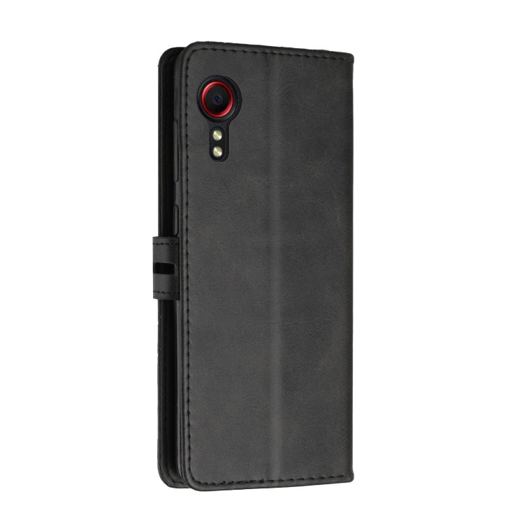 For Samsung Galaxy Xcover 5 Stitching Style 2-Color Cow Texture Horizontal Flip PU Leather Case with Holder & Card Slot & Lanyard