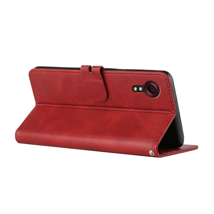 For Samsung Galaxy Xcover 5 Stitching Style 2-Color Cow Texture Horizontal Flip PU Leather Case with Holder & Card Slot & Lanyard