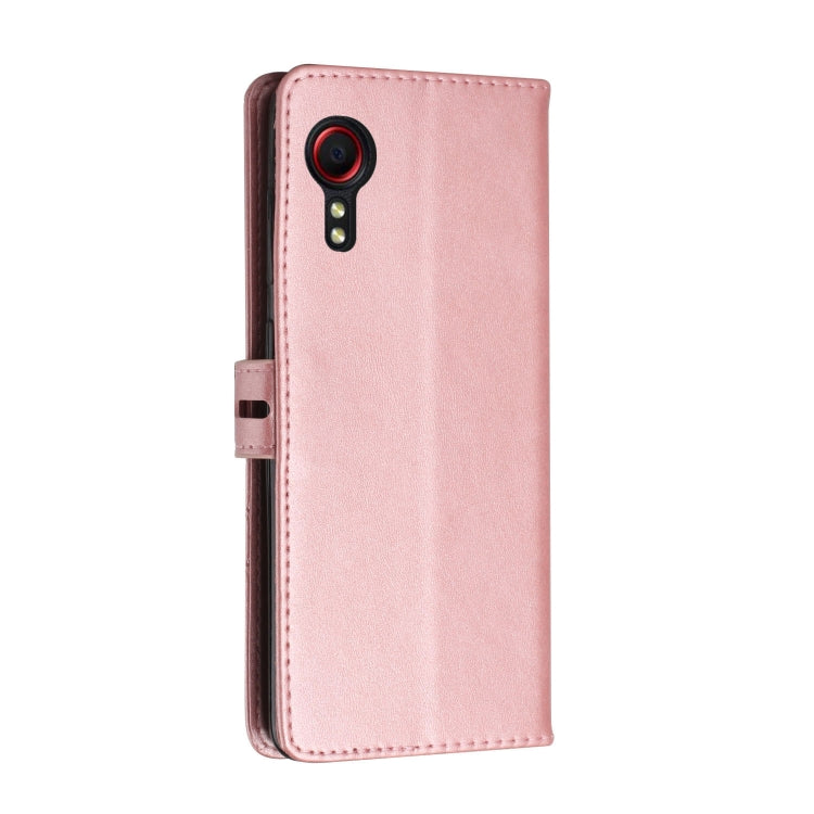 For Samsung Galaxy Xcover 5 Stitching Style 2-Color Cow Texture Horizontal Flip PU Leather Case with Holder & Card Slot & Lanyard