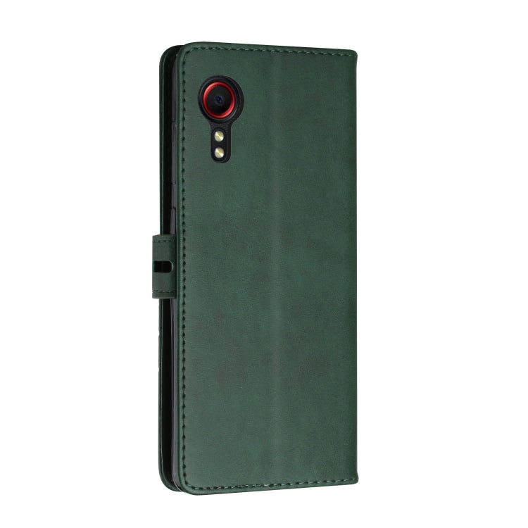 For Samsung Galaxy Xcover 5 Stitching Style 2-Color Cow Texture Horizontal Flip PU Leather Case with Holder & Card Slot & Lanyard