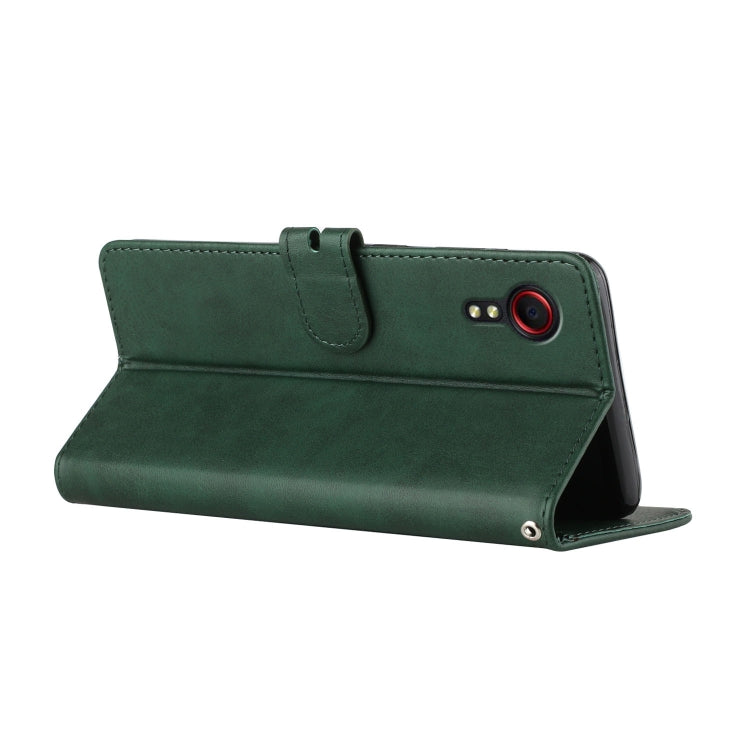 For Samsung Galaxy Xcover 5 Stitching Style 2-Color Cow Texture Horizontal Flip PU Leather Case with Holder & Card Slot & Lanyard