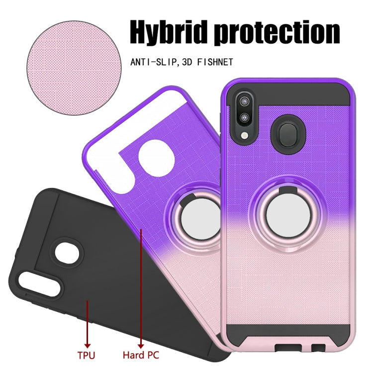 For Galaxy M20 2 In 1 PC + TPU Protective Case with 360 Degrees Rotate Ring Holder