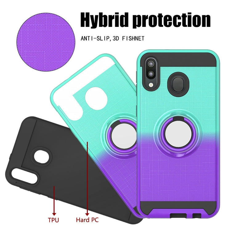 For Galaxy M20 2 In 1 PC + TPU Protective Case with 360 Degrees Rotate Ring Holder