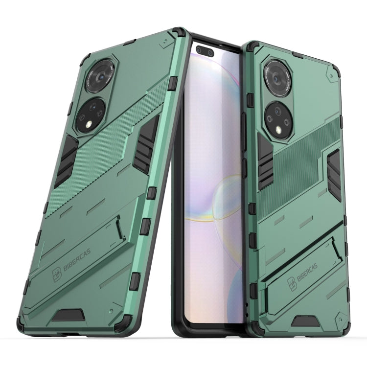 For Honor 50 Pro Punk Armor 2 in 1 PC + TPU Shockproof Case with Invisible Holder