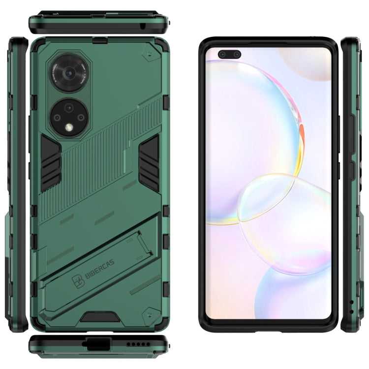 For Honor 50 Pro Punk Armor 2 in 1 PC + TPU Shockproof Case with Invisible Holder