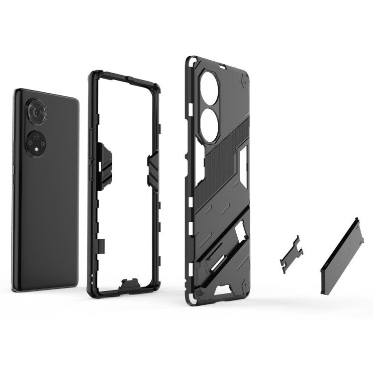 For Honor 50 Pro Punk Armor 2 in 1 PC + TPU Shockproof Case with Invisible Holder