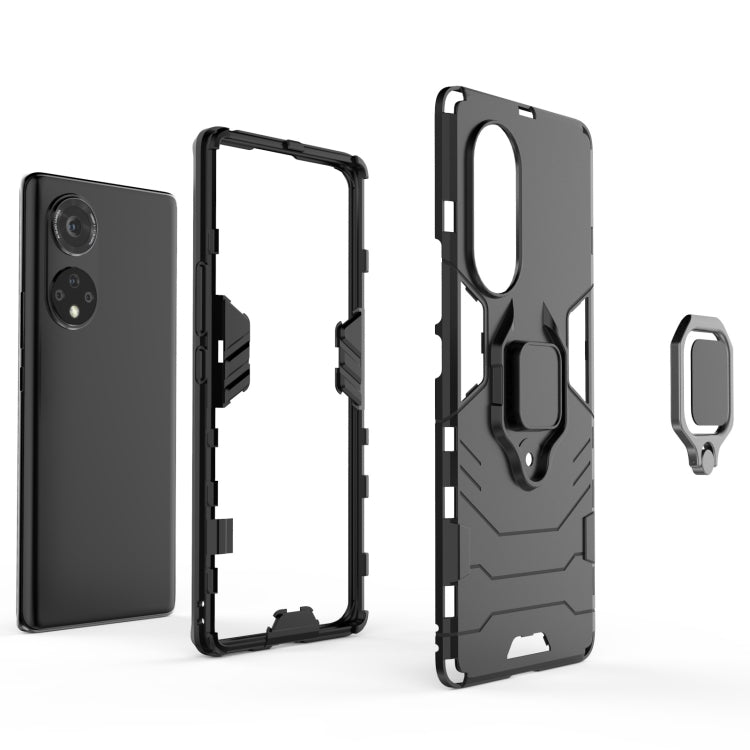 For Honor 50 Pro PC + TPU Shockproof Protective Case with Magnetic Ring Holder
