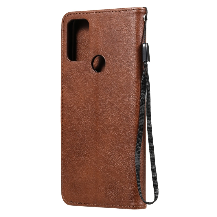 For Motorola Moto G50 Solid Color Horizontal Flip Protective Leather Case with Holder & Card Slots & Wallet & Photo Frame & Lanyard
