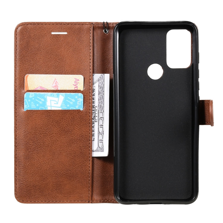 For Motorola Moto G50 Solid Color Horizontal Flip Protective Leather Case with Holder & Card Slots & Wallet & Photo Frame & Lanyard