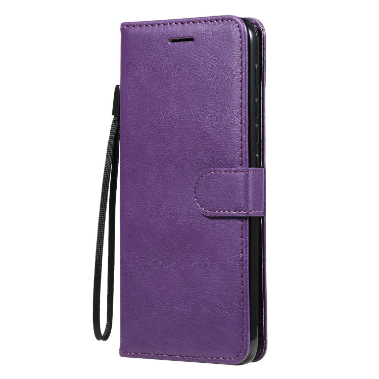 For Motorola Moto G50 Solid Color Horizontal Flip Protective Leather Case with Holder & Card Slots & Wallet & Photo Frame & Lanyard