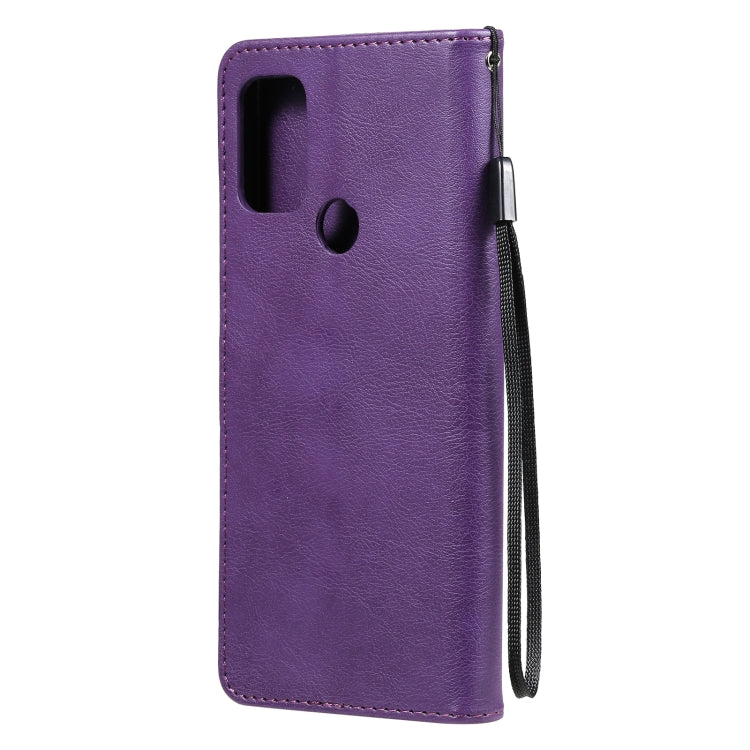 For Motorola Moto G50 Solid Color Horizontal Flip Protective Leather Case with Holder & Card Slots & Wallet & Photo Frame & Lanyard