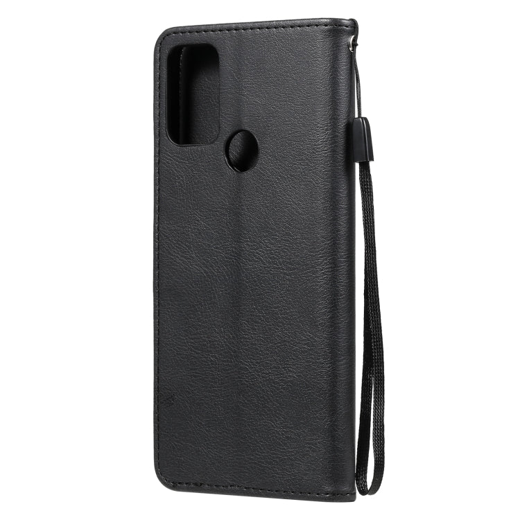 For Motorola Moto G50 Solid Color Horizontal Flip Protective Leather Case with Holder & Card Slots & Wallet & Photo Frame & Lanyard