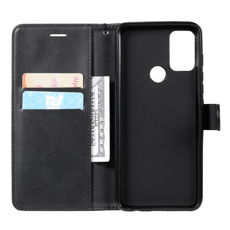 For Motorola Moto G50 Solid Color Horizontal Flip Protective Leather Case with Holder & Card Slots & Wallet & Photo Frame & Lanyard