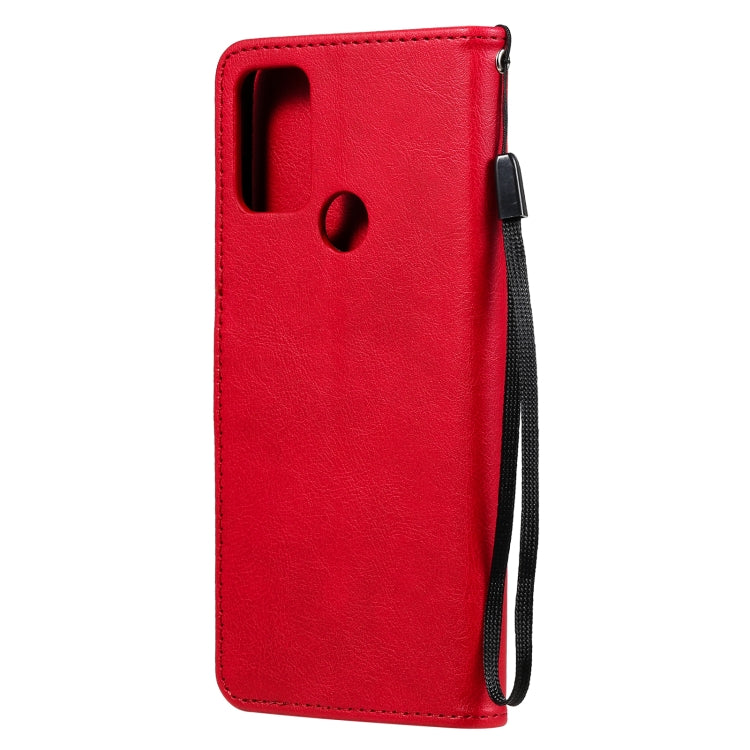For Motorola Moto G50 Solid Color Horizontal Flip Protective Leather Case with Holder & Card Slots & Wallet & Photo Frame & Lanyard