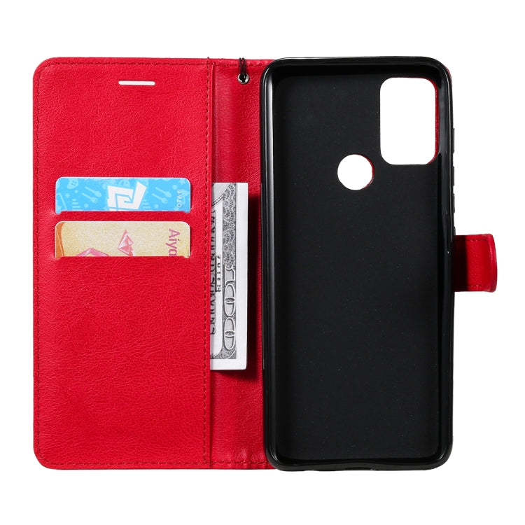 For Motorola Moto G50 Solid Color Horizontal Flip Protective Leather Case with Holder & Card Slots & Wallet & Photo Frame & Lanyard