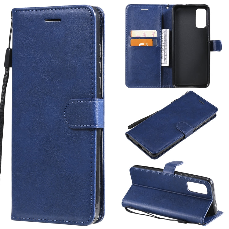 For Motorola Moto G50 Solid Color Horizontal Flip Protective Leather Case with Holder & Card Slots & Wallet & Photo Frame & Lanyard