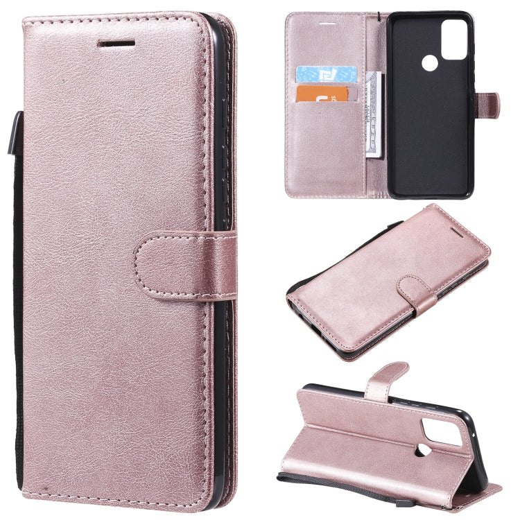 For Motorola Moto G50 Solid Color Horizontal Flip Protective Leather Case with Holder & Card Slots & Wallet & Photo Frame & Lanyard