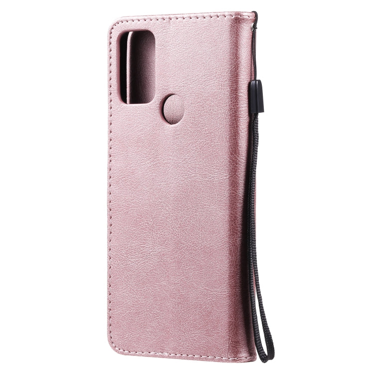 For Motorola Moto G50 Solid Color Horizontal Flip Protective Leather Case with Holder & Card Slots & Wallet & Photo Frame & Lanyard