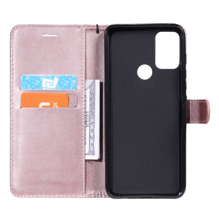 For Motorola Moto G50 Solid Color Horizontal Flip Protective Leather Case with Holder & Card Slots & Wallet & Photo Frame & Lanyard
