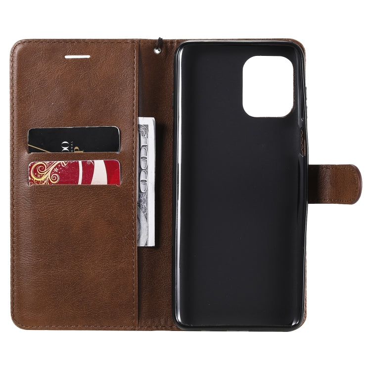 For Motorola Edge S 4G Solid Color Horizontal Flip Protective Leather Case with Holder & Card Slots & Wallet & Photo Frame & Lanyard
