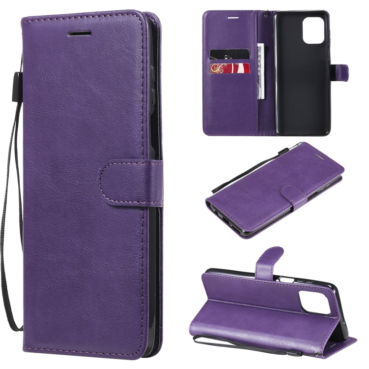 For Motorola Edge S 4G Solid Color Horizontal Flip Protective Leather Case with Holder & Card Slots & Wallet & Photo Frame & Lanyard