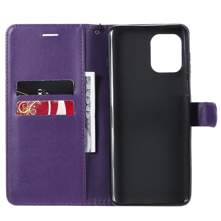 For Motorola Edge S 4G Solid Color Horizontal Flip Protective Leather Case with Holder & Card Slots & Wallet & Photo Frame & Lanyard