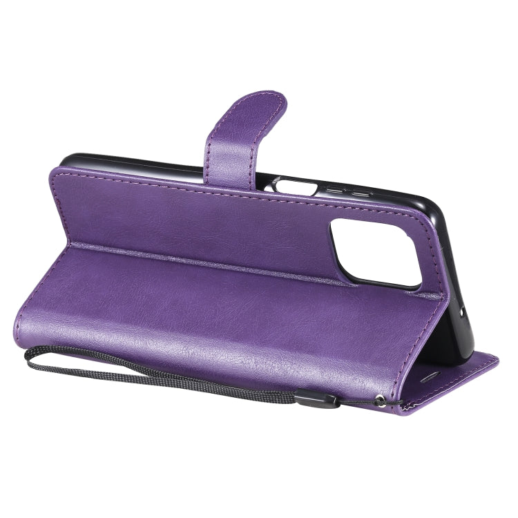 For Motorola Edge S 4G Solid Color Horizontal Flip Protective Leather Case with Holder & Card Slots & Wallet & Photo Frame & Lanyard